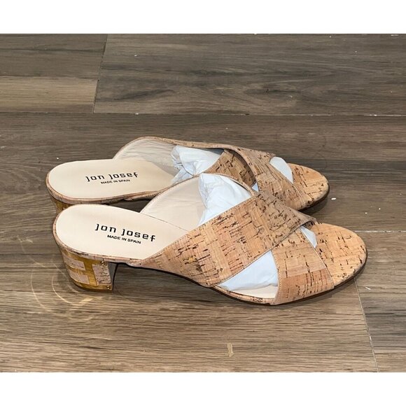 NWT Anthropologie Jon Josef Danubio Cork Slide Sandals With Block Heel Size 10 - Picture 4 of 7